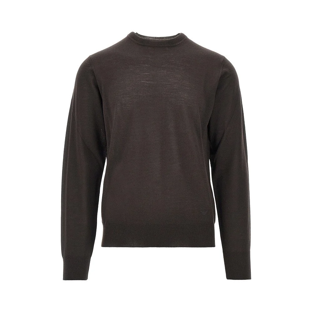 VIRGIN WOOL SWEATER WITH EAGLE EMBROIDERY - 1