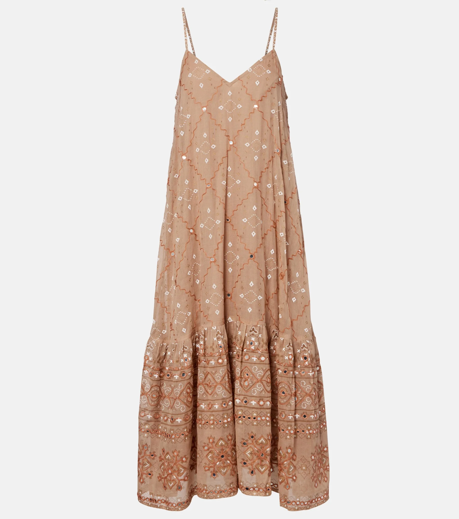 Embellished cotton midi dress - 1