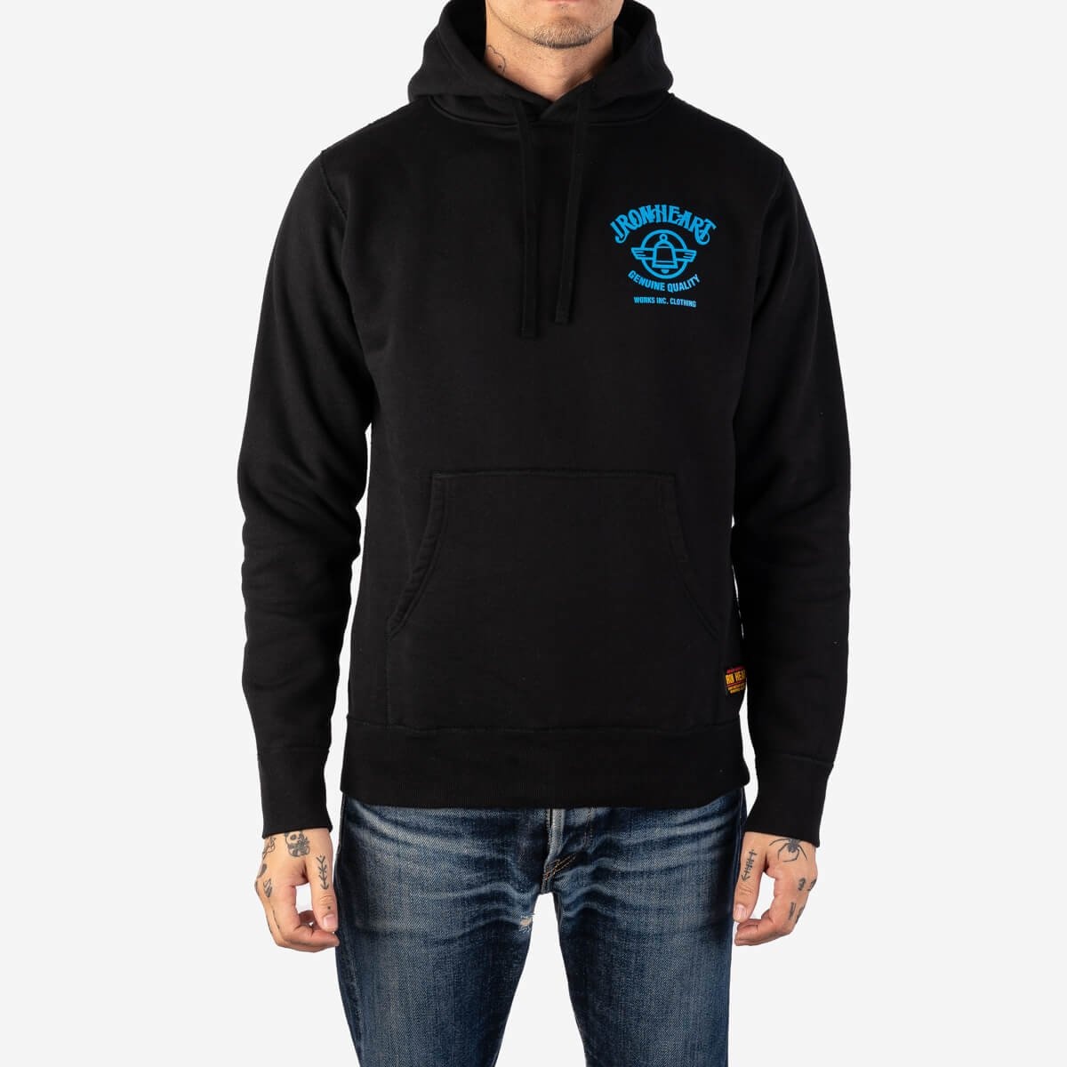 IHSW-59-BLK Printed 14oz Ultra Heavyweight Loopwheel Cotton Hoodie - Black - 2