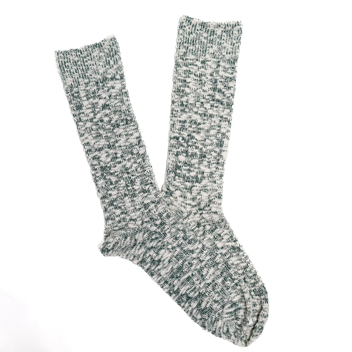 Anonymousism Light Slub Crew Sock Moss - 1