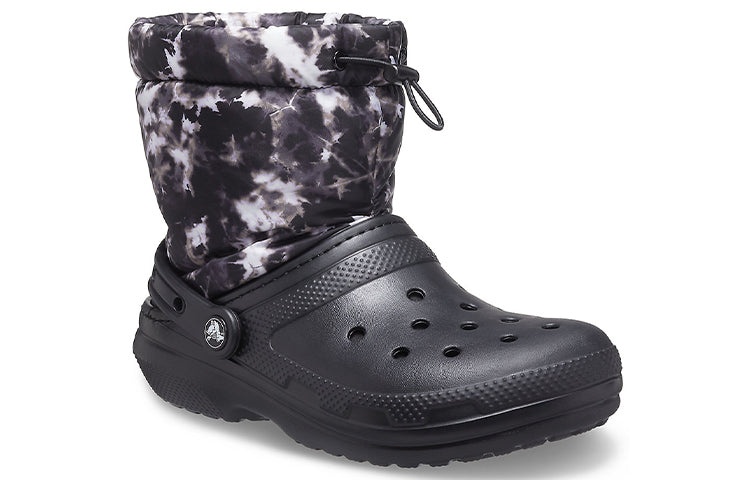 Crocs Classic Lined Neo Puff Tie Dye Boots 'Black White' 207328-001 - 4