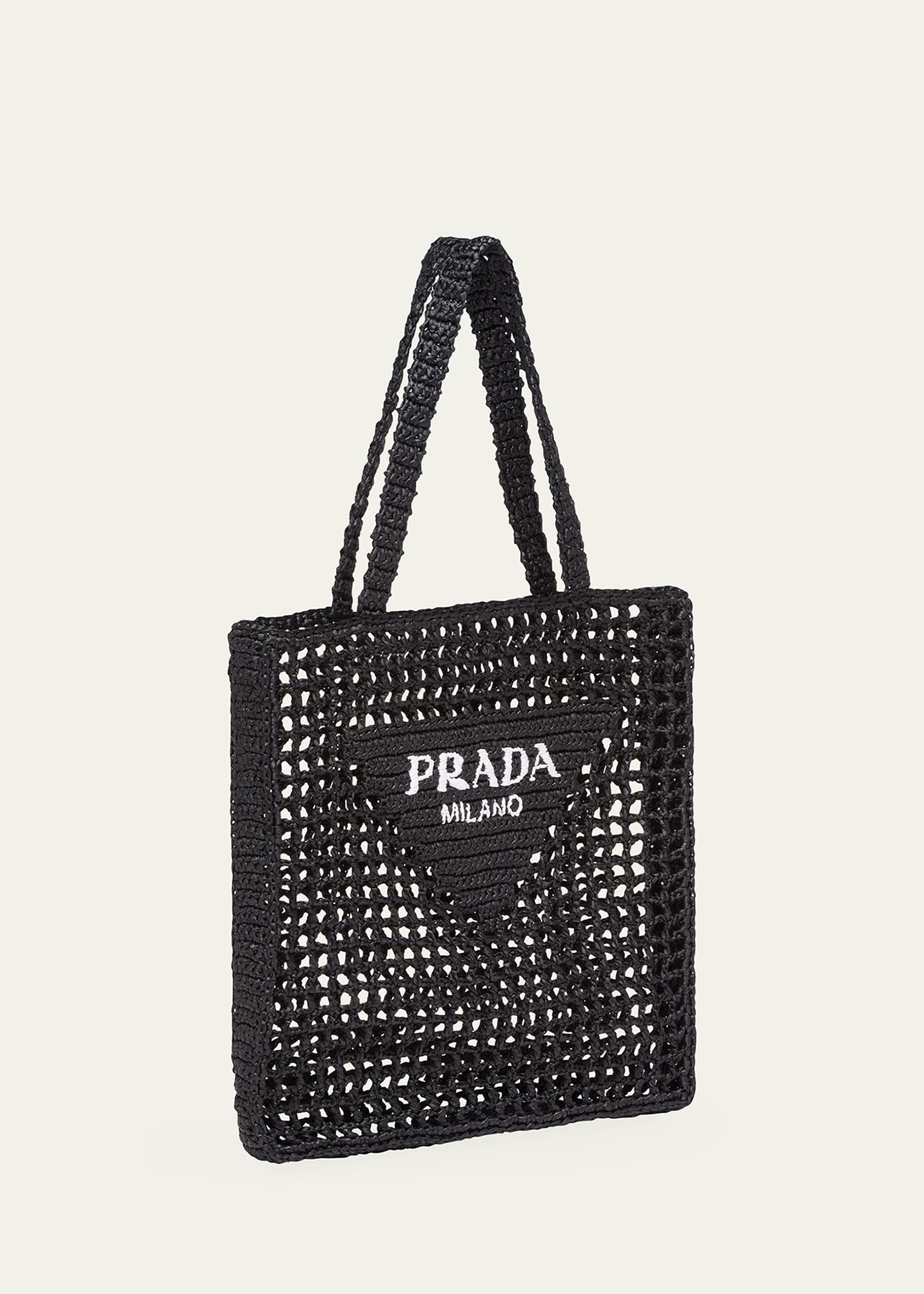 Bicolor Woven Logo Shopper Tote Bag - 2