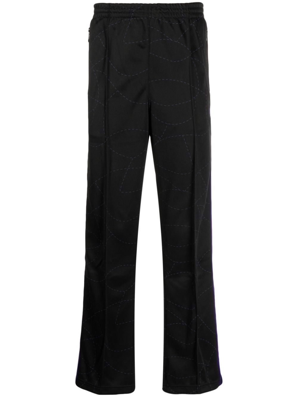logo-embroidered straight-leg trousers - 1