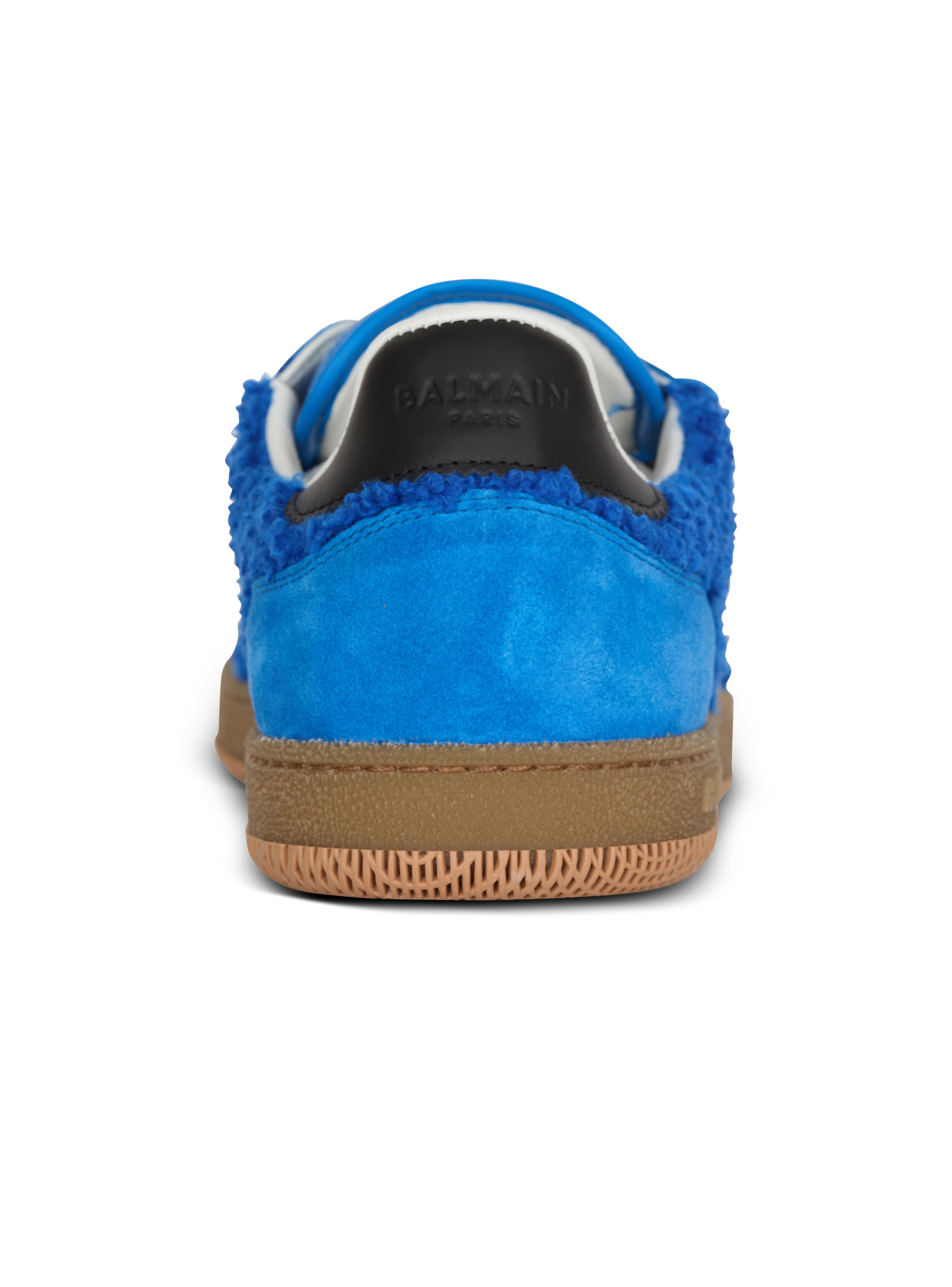 Suede and bouclé Balmain Swan trainers - 8