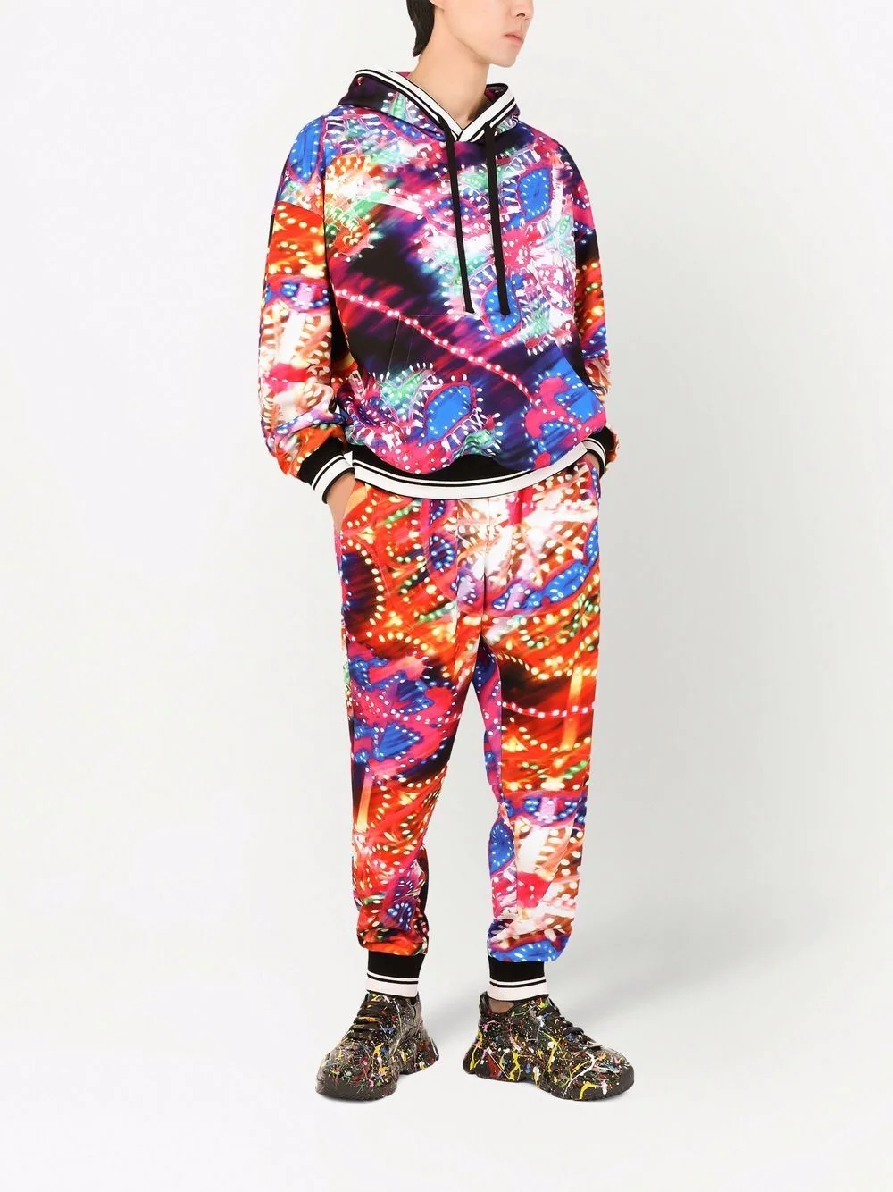 luminaire-print stretch-cotton hoodie - 2