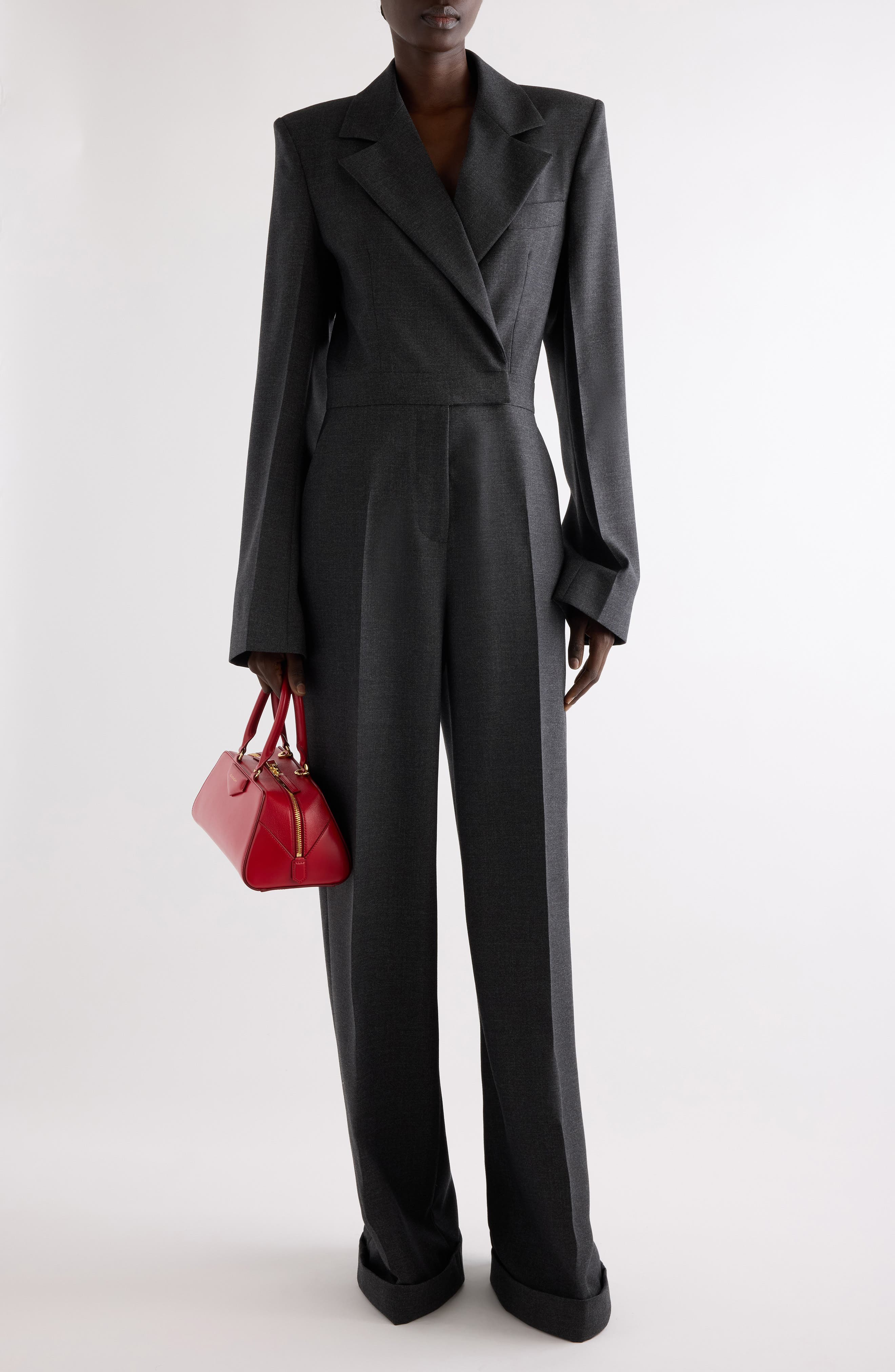 Givenchy Long Sleeve Silk Jumpsuit in Grey Mix at Nordstrom - 2