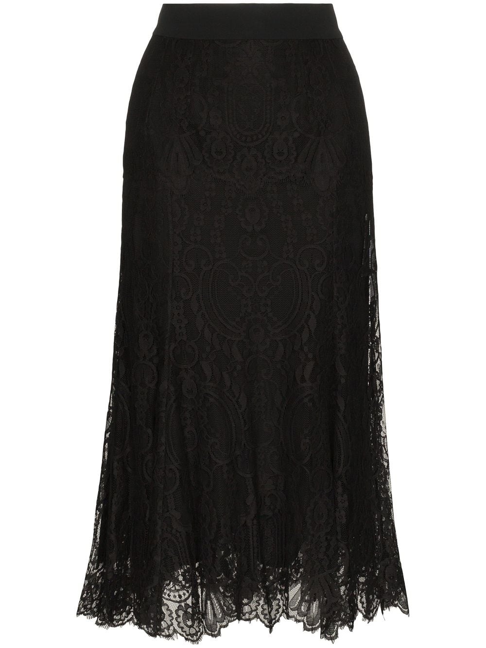 fluted lace midi skirt - 1