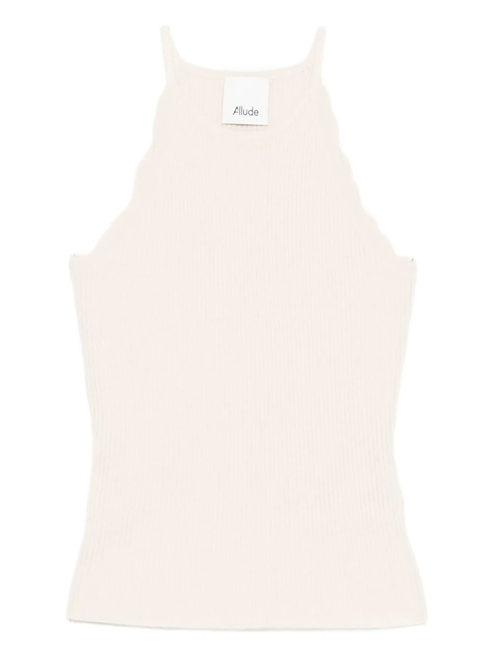 scalloped ribbed tank top - 1