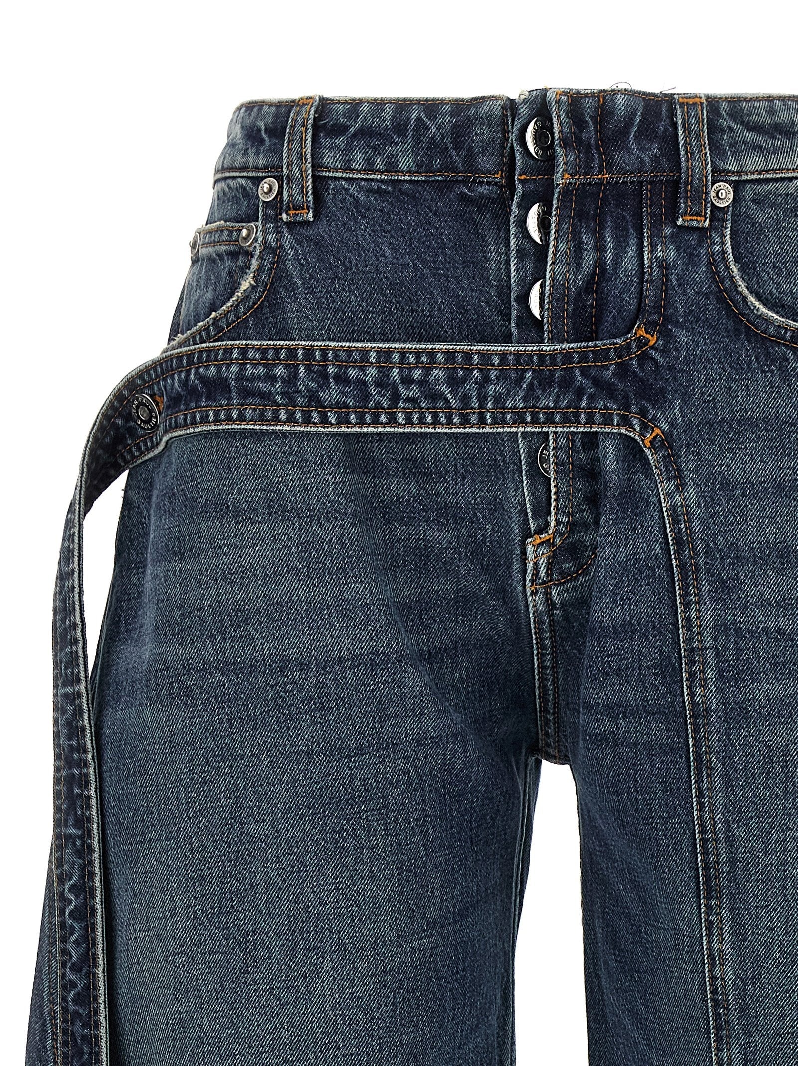 The Blue Denim Strap Jeans Light Blue - 3