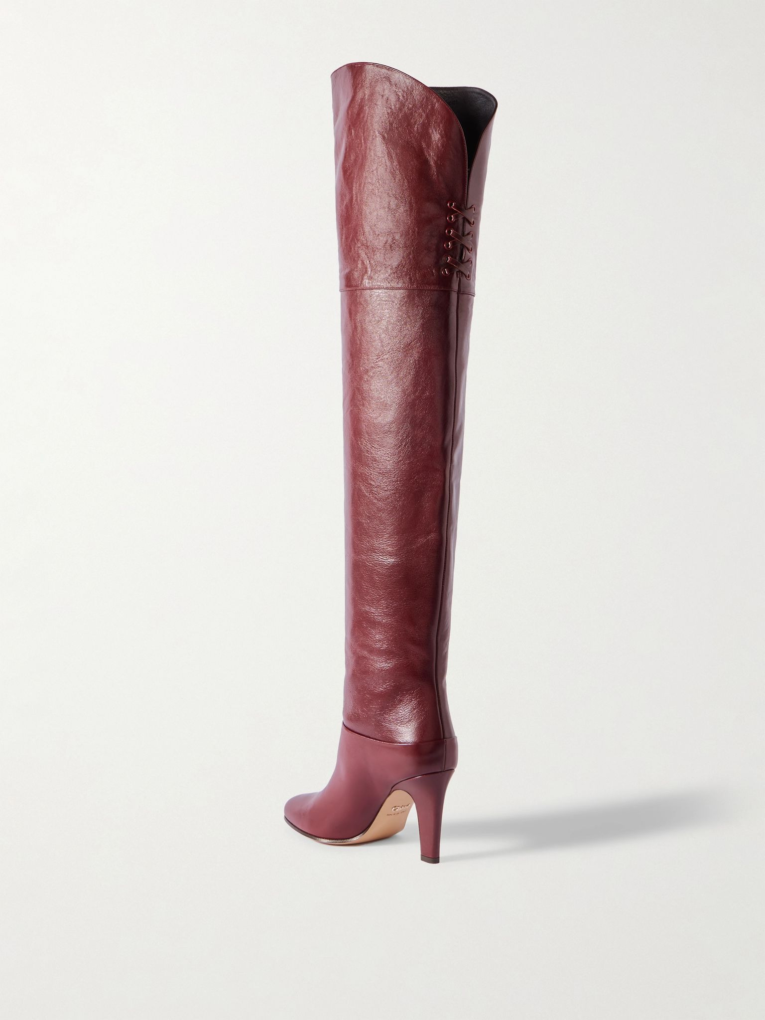Eve leather over-the-knee boots Burgundy - 3