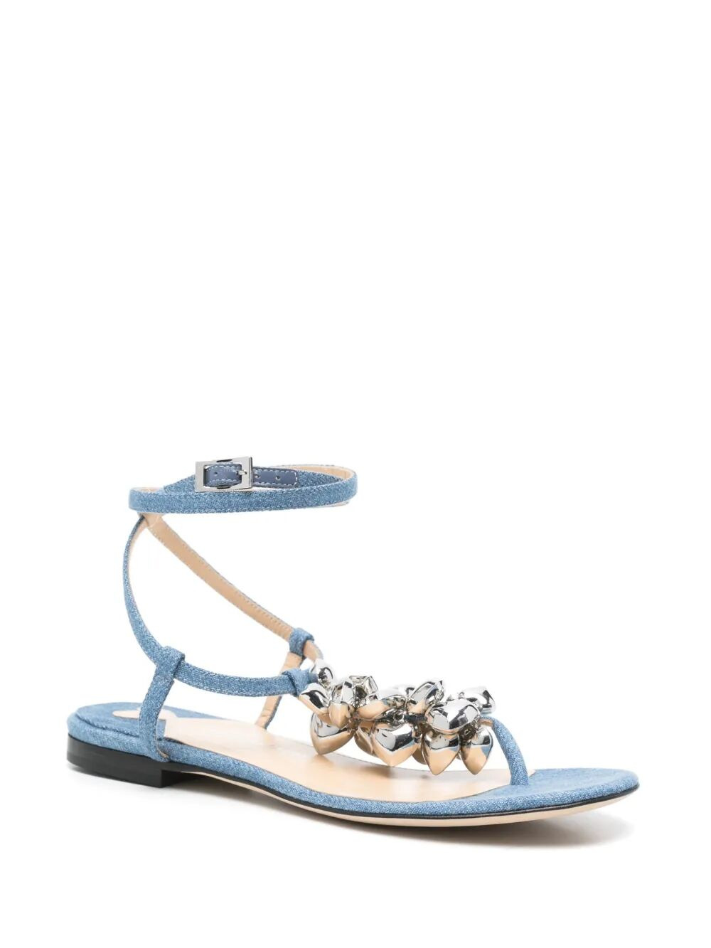 Mach & Mach Women Puffy Heart Denim Thong Sandals 5Mm - 4