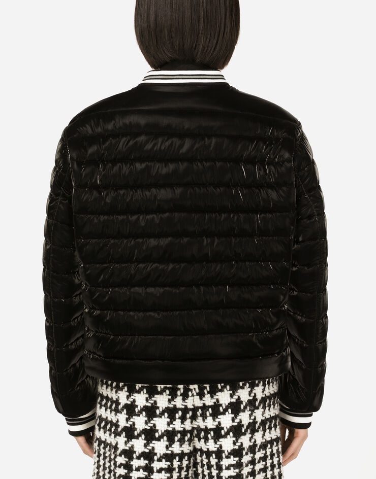 Quilted jacket with houndstooth details - 2