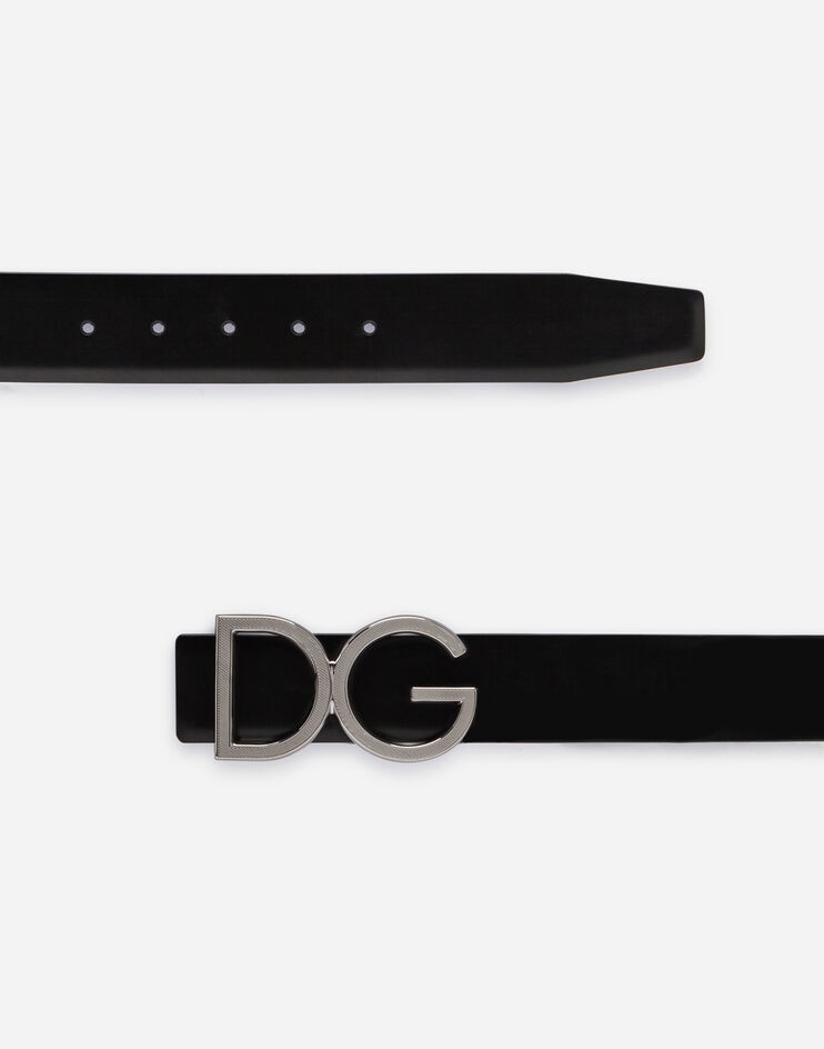 Calfskin belt with DG logo - 2