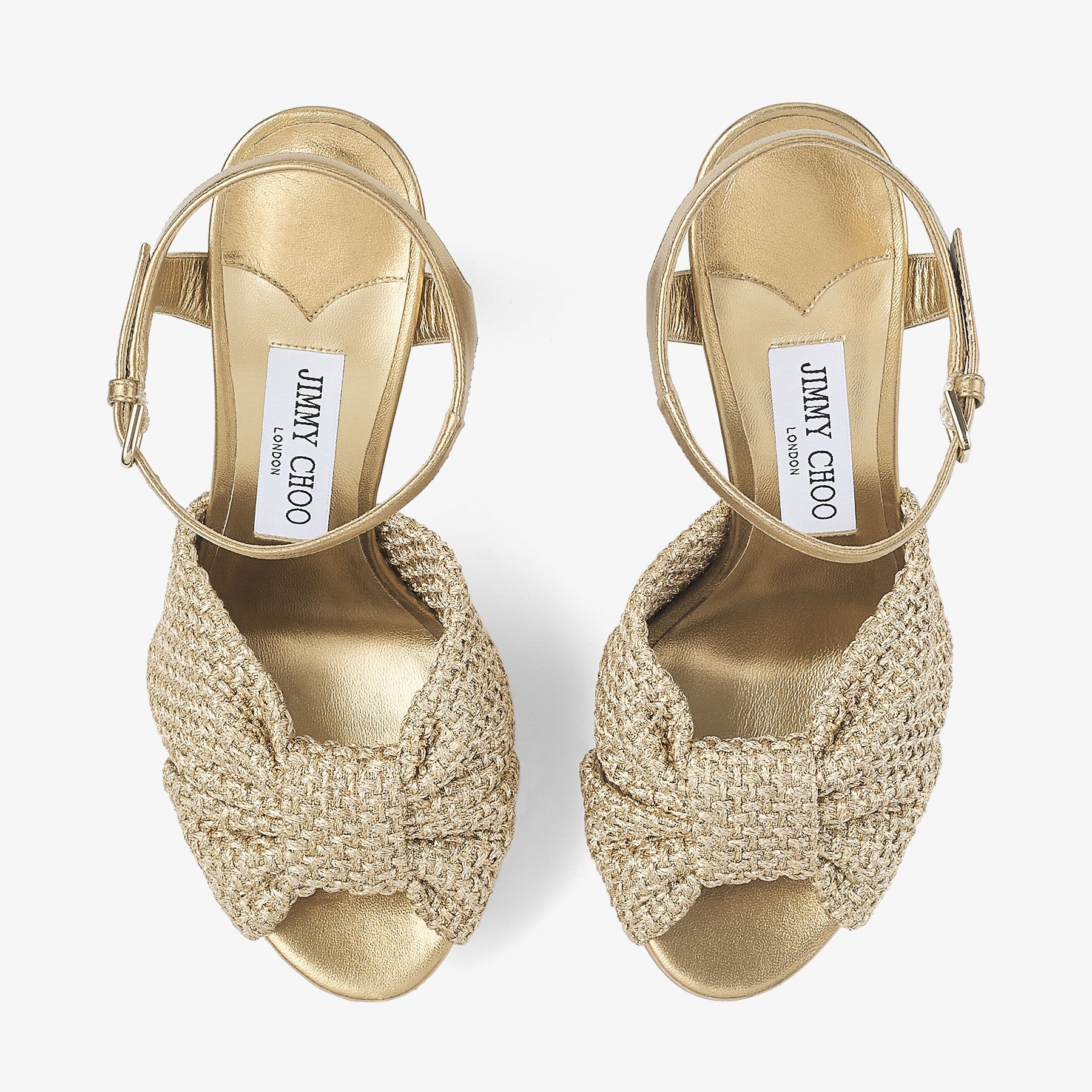 Heloise 120
Gold Metallic Nappa Leather Platform Sandals - 4