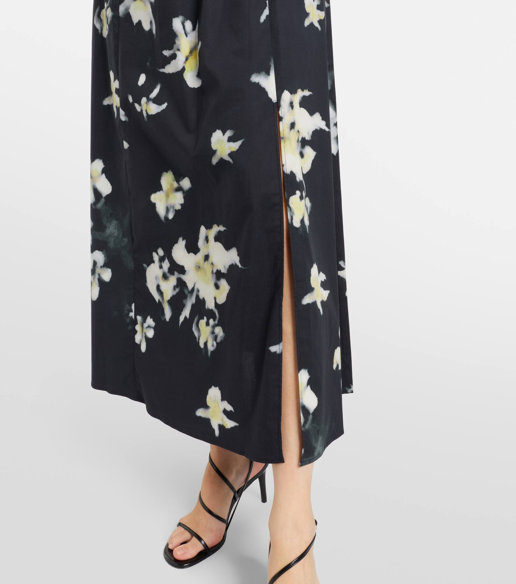 Floral cotton-blend midi dress - 5