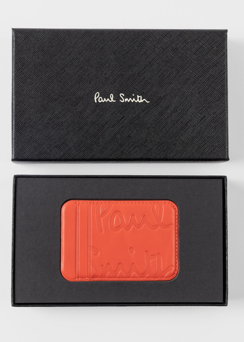 Paul Smith + Native Union Orange Leather Magsafe Magnetic iPhone Wallet 4