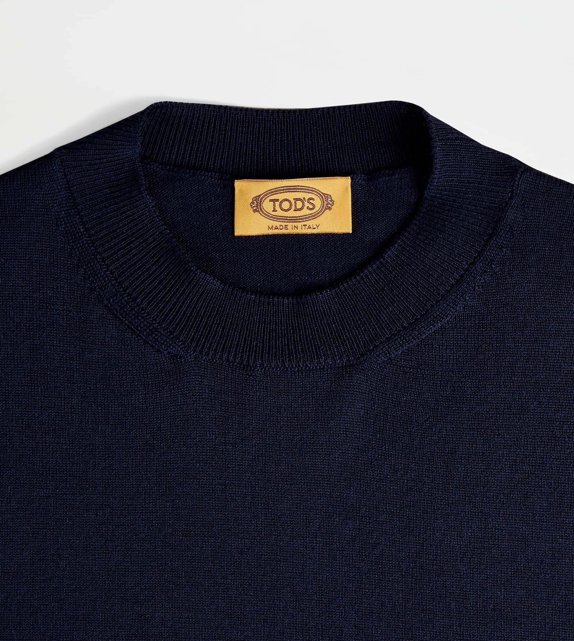 ROUND NECK JUMPER IN WOOL - BLUE, BROWN - 9