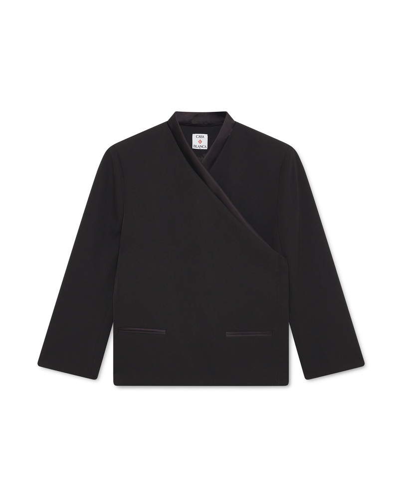 Wool Tailoring Wrap Jacket 1