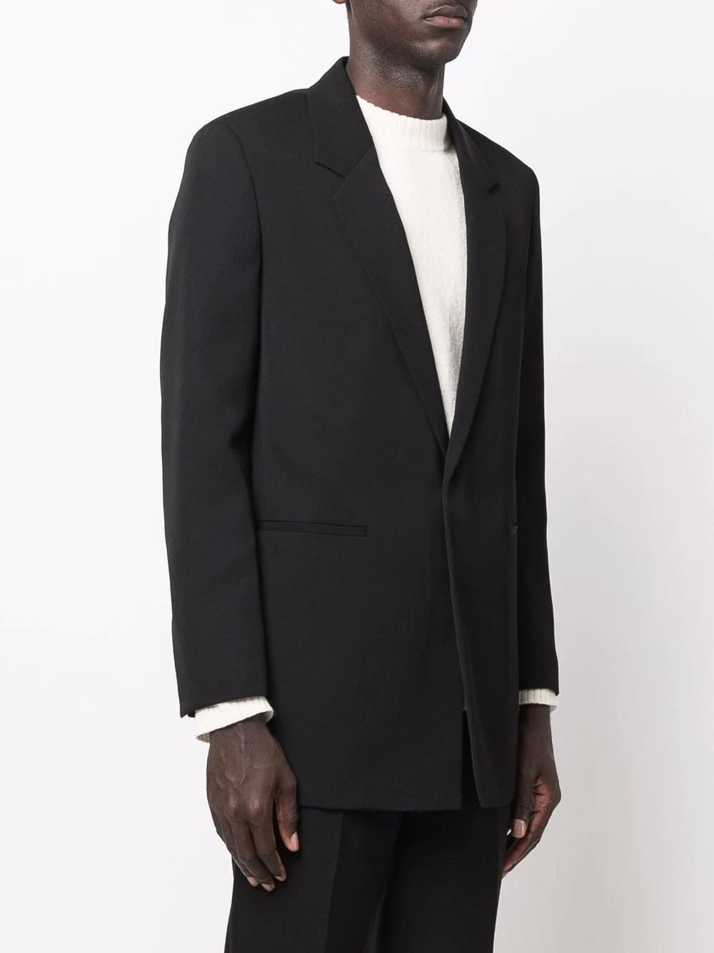 notched-lapels single-breasted blazer - 3