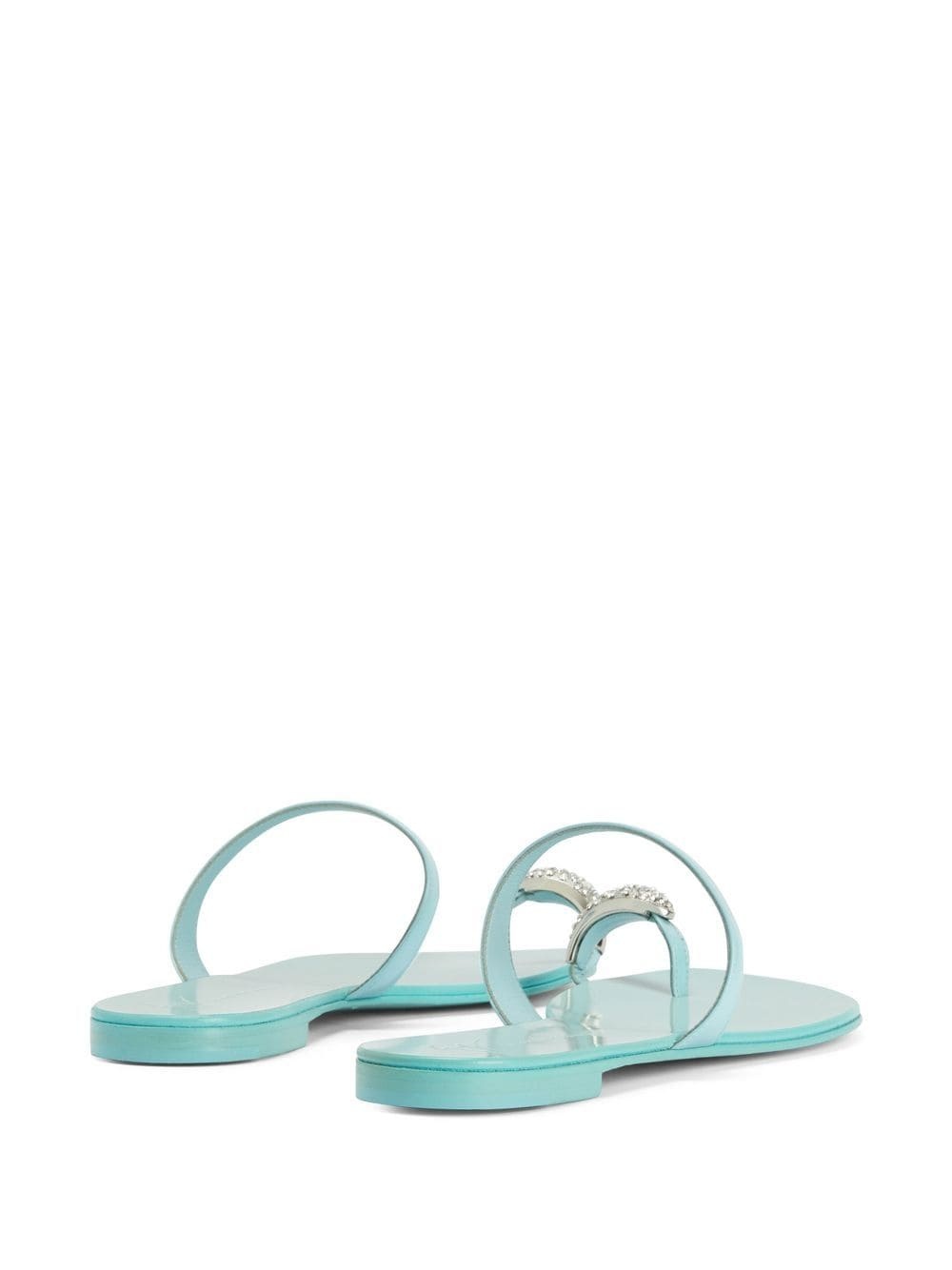 crystal-embellished flat sandals - 3