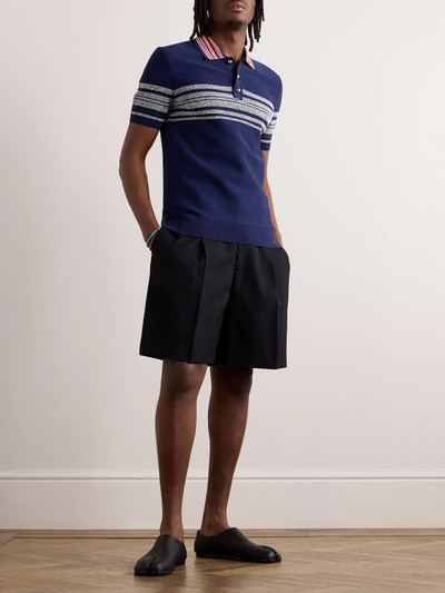 WALES BONNER Dawn Slim-Fit Striped Knitted Polo Shirt outlook