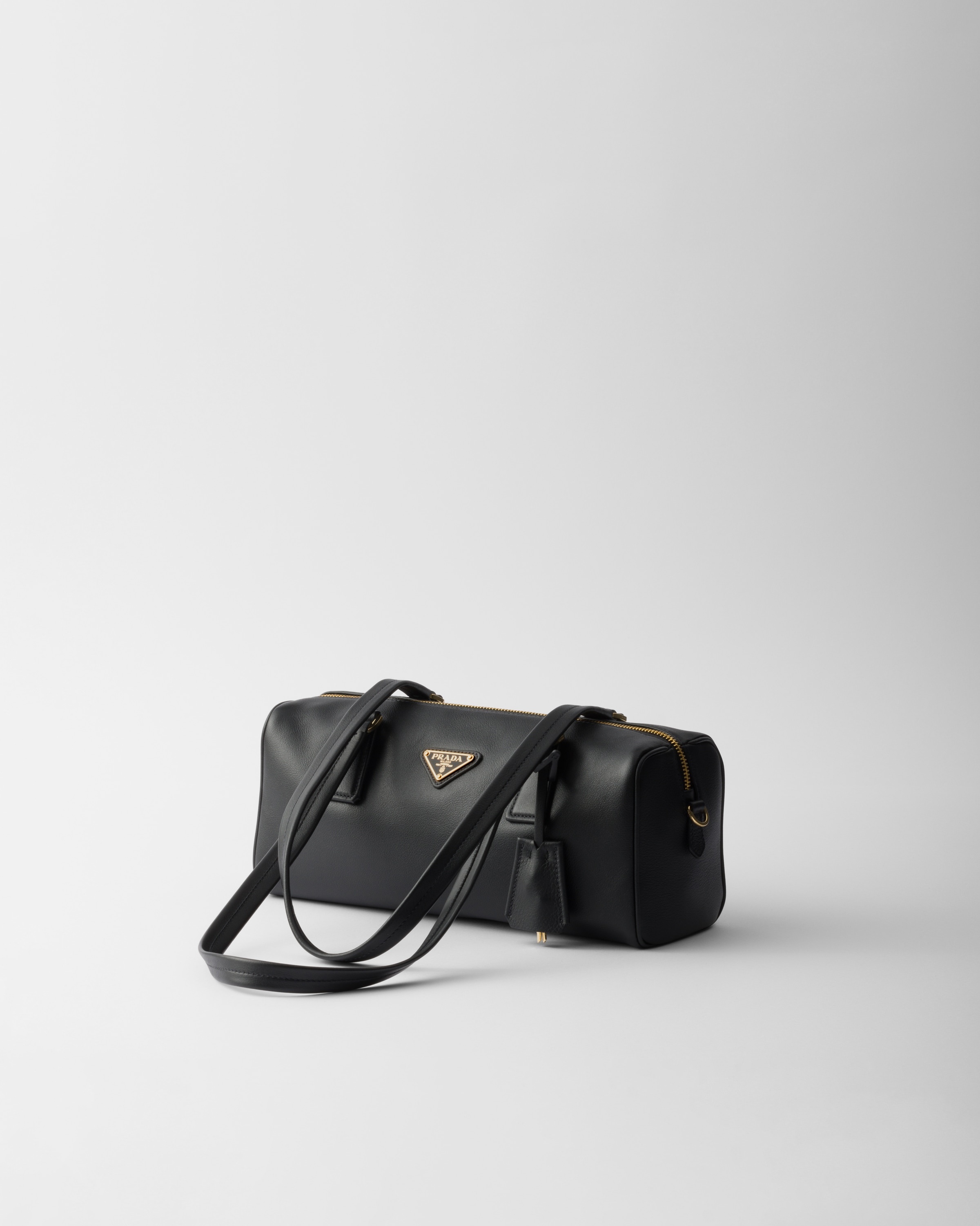Medium leather top-handle bag with padlock - 2