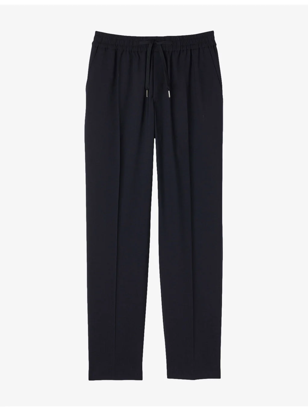 Drawstring Elasticated-Waist Stretch Wool-Blend Trousers - 1