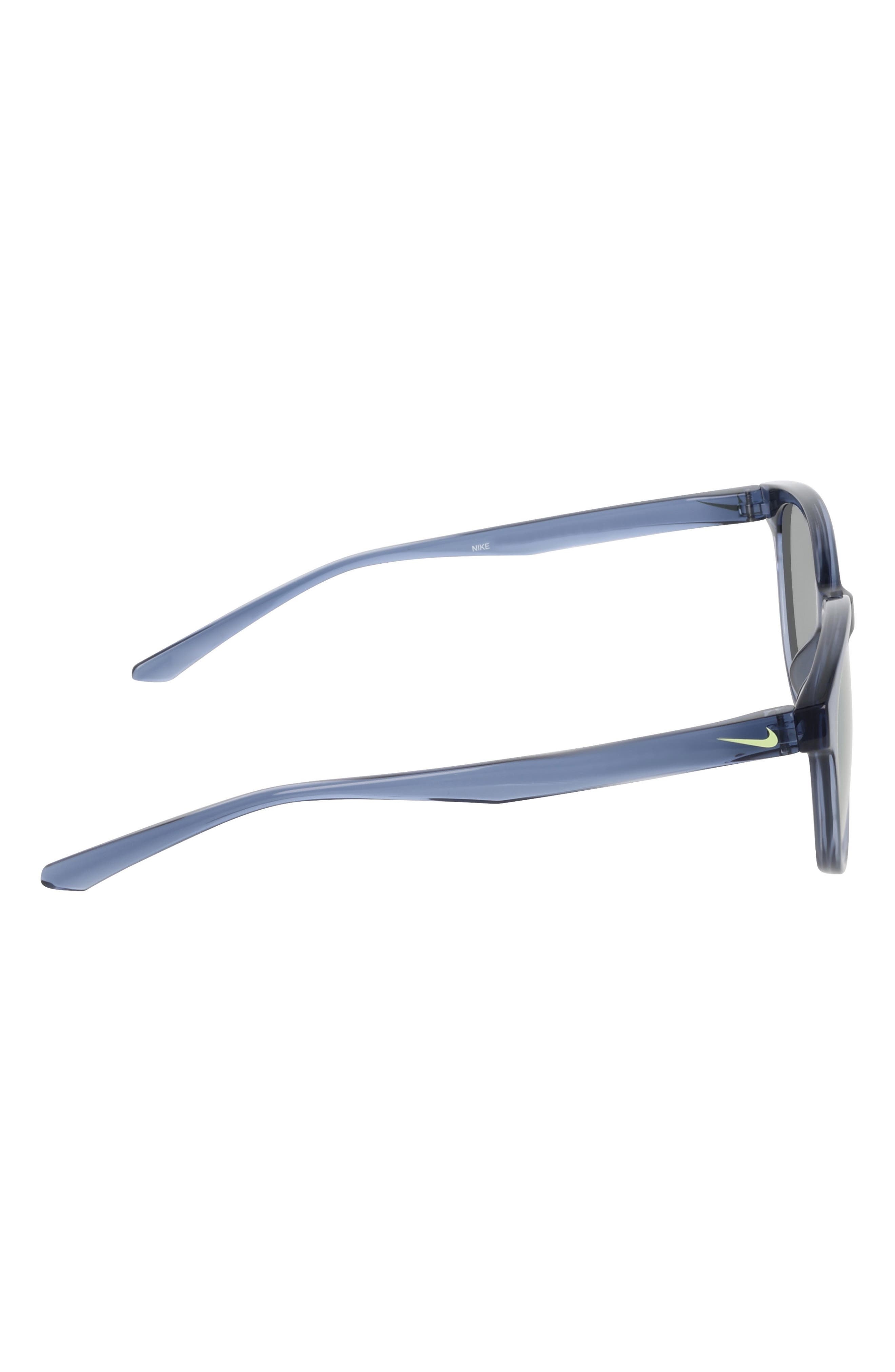 Nike Vital Trend 55mm Gradient Round Sunglasses in Diffused Blue /Yellow Mirror at Nordstrom - 4