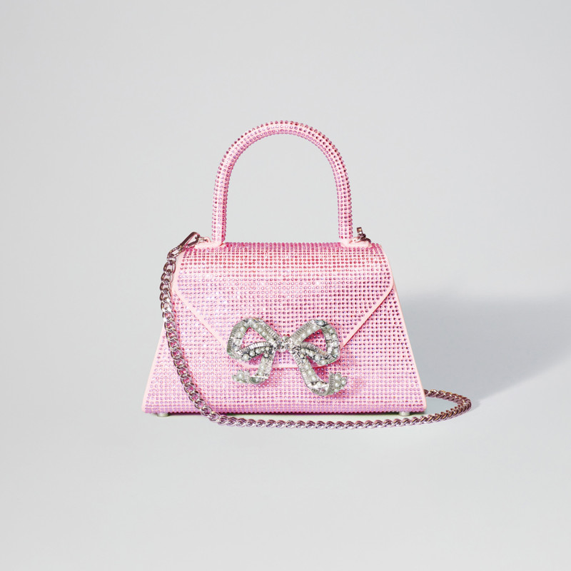 Pink Rhinestone Bow Envelope Mini Bag 4