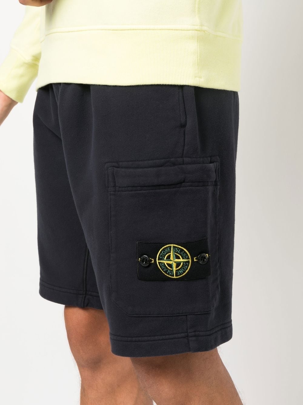 logo-patch cotton track shorts - 5