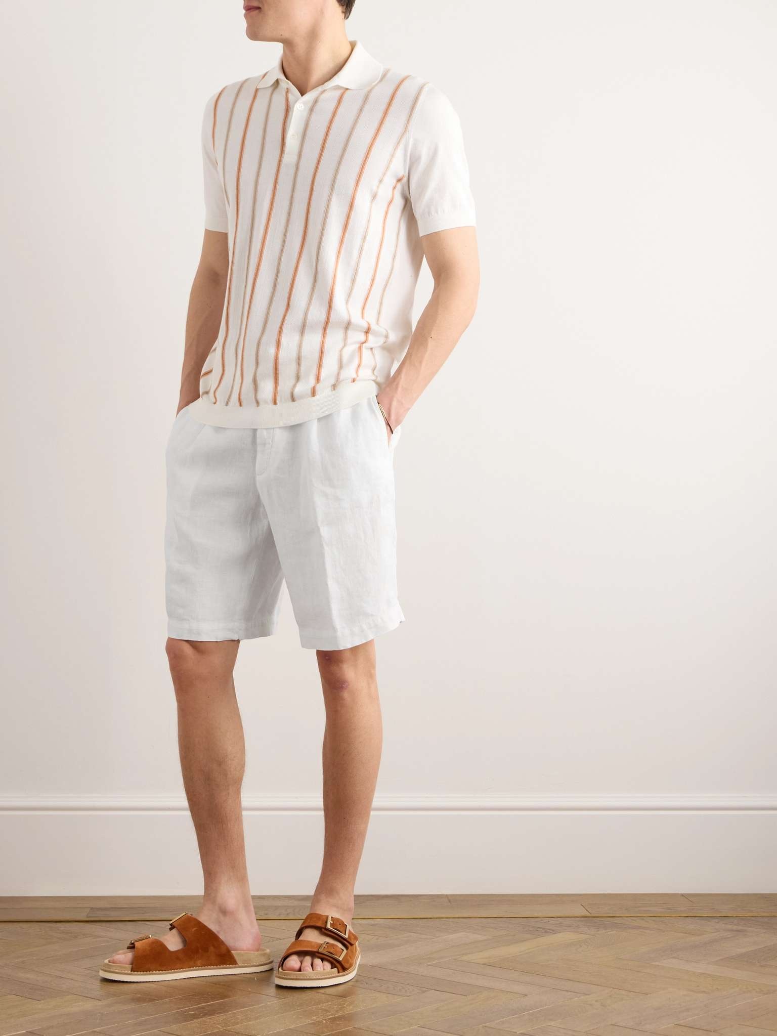 Straight-Leg Pleated Linen Bermuda Shorts - 2