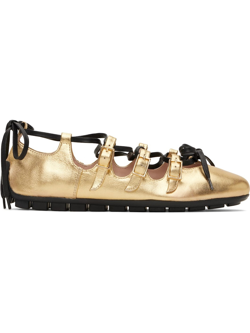 Gold Ghillie Grip Ballerina Flats 1