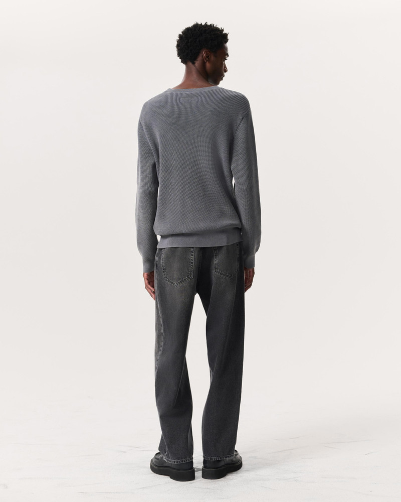 Acid-Wash Cotton-Blend Crewneck Sweater 5