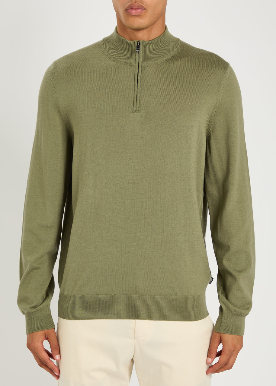 Boss Ebenji Half-zip Fine-knit Polo Jumper - 2