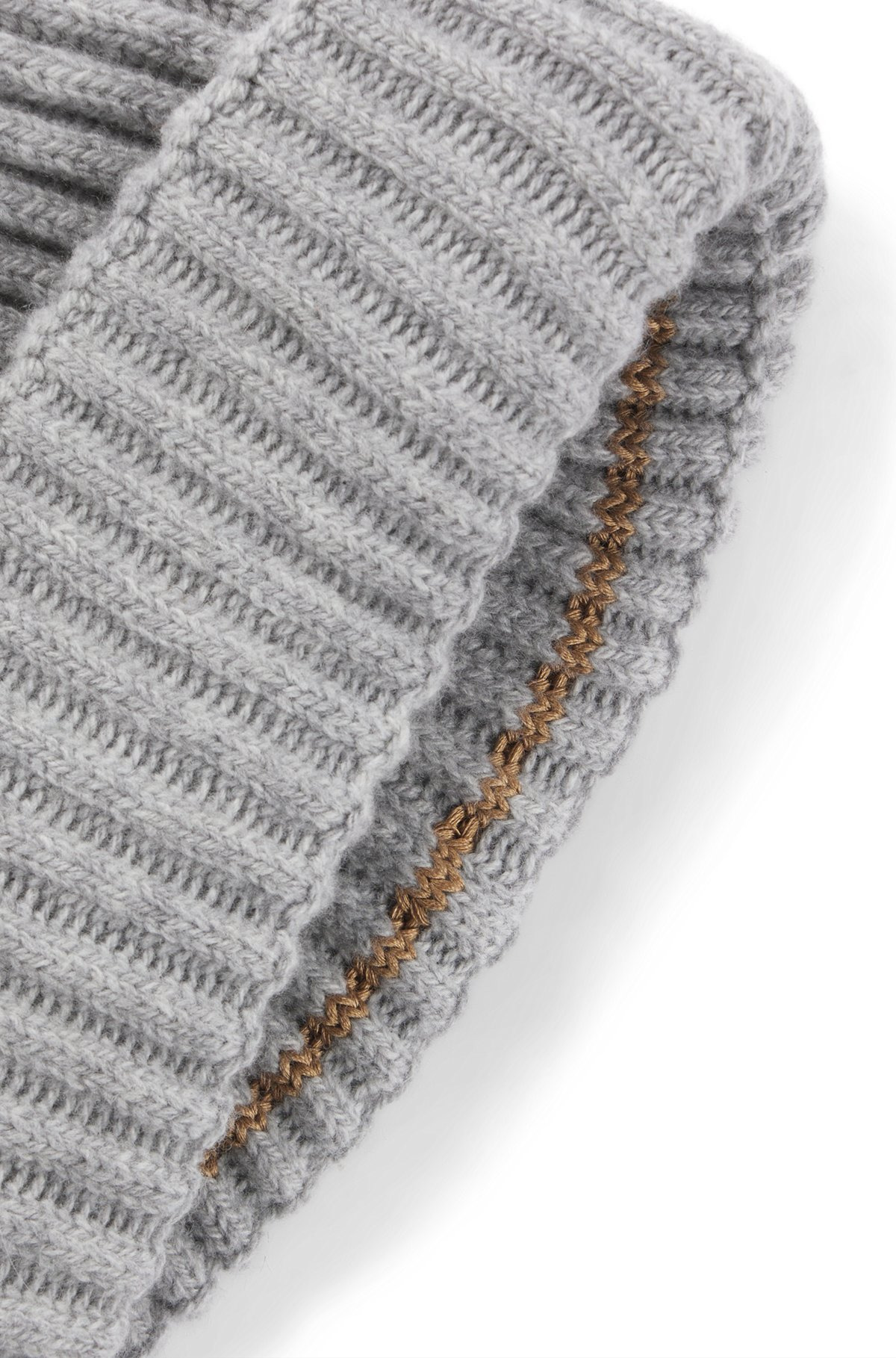 FISHERMAN BEANIE HAT IN VIRGIN WOOL AND CASHMERE - 5