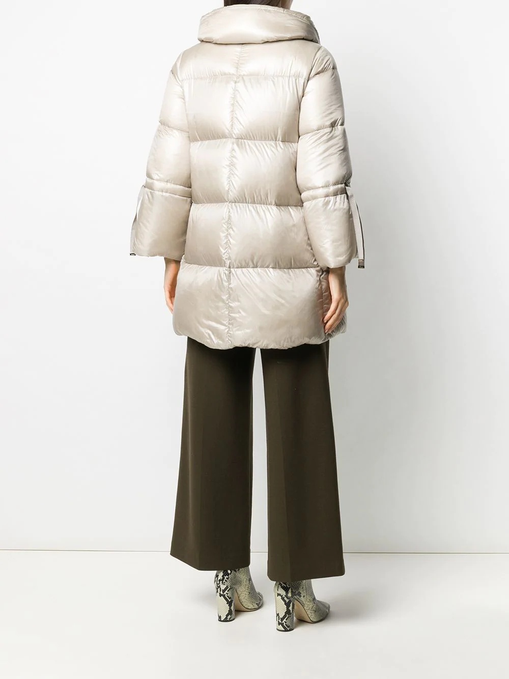 drawstring detail padded coat - 4