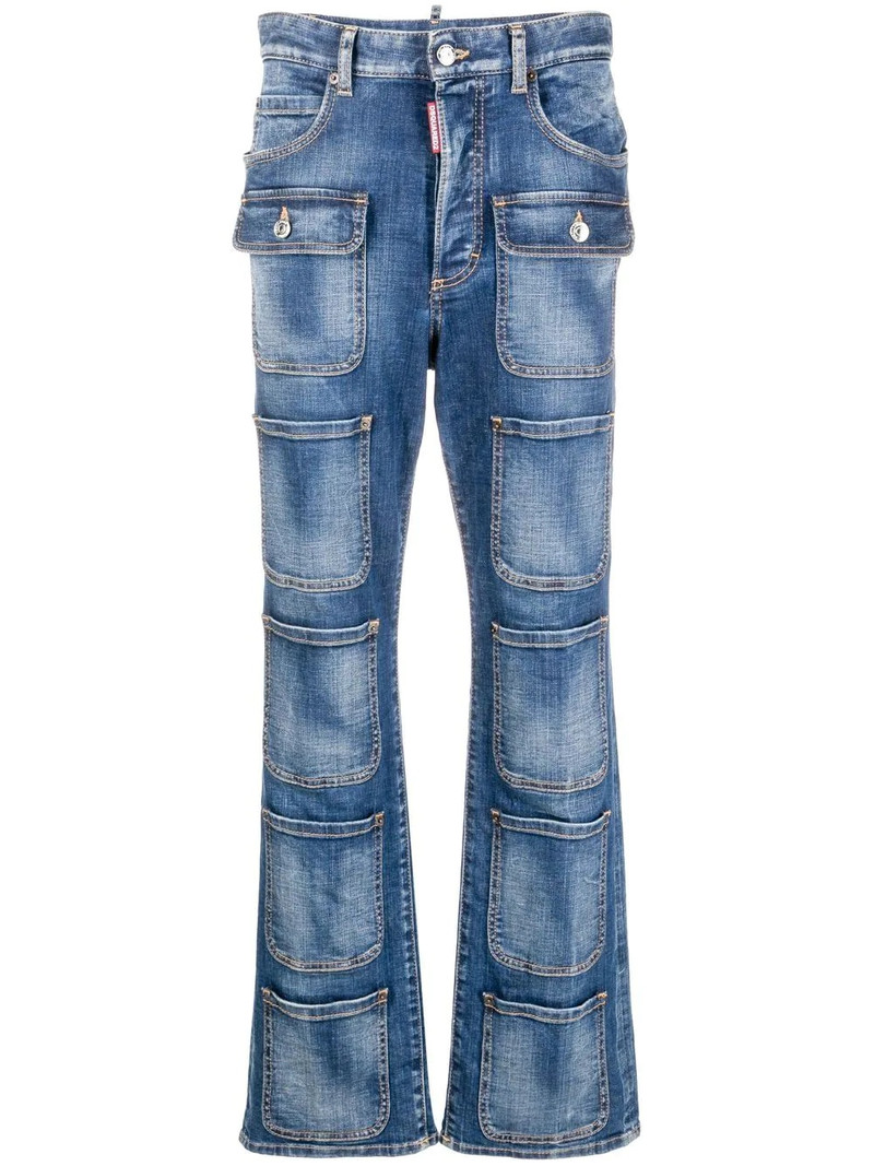 multi-pocket high-waisted jeans 1