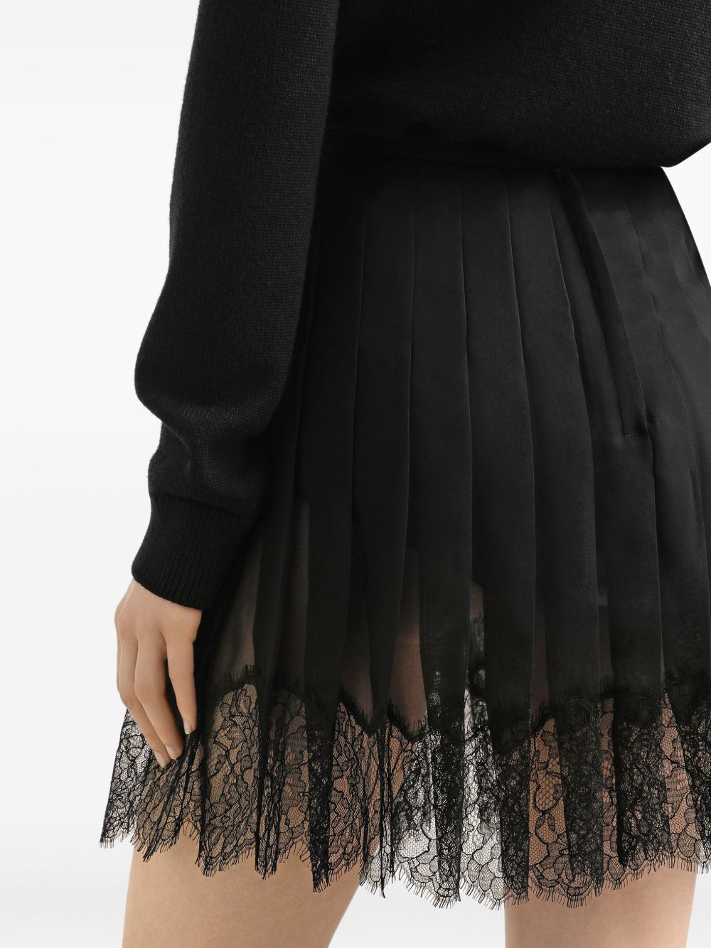 pleated lace mini skirt - 5