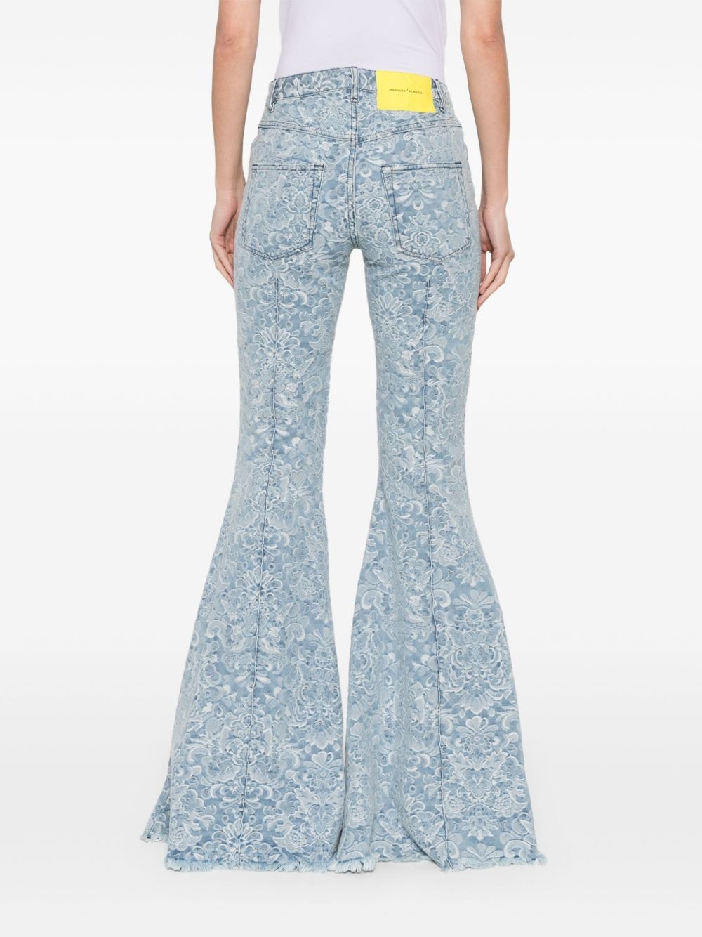 brocade flared jeans - 4