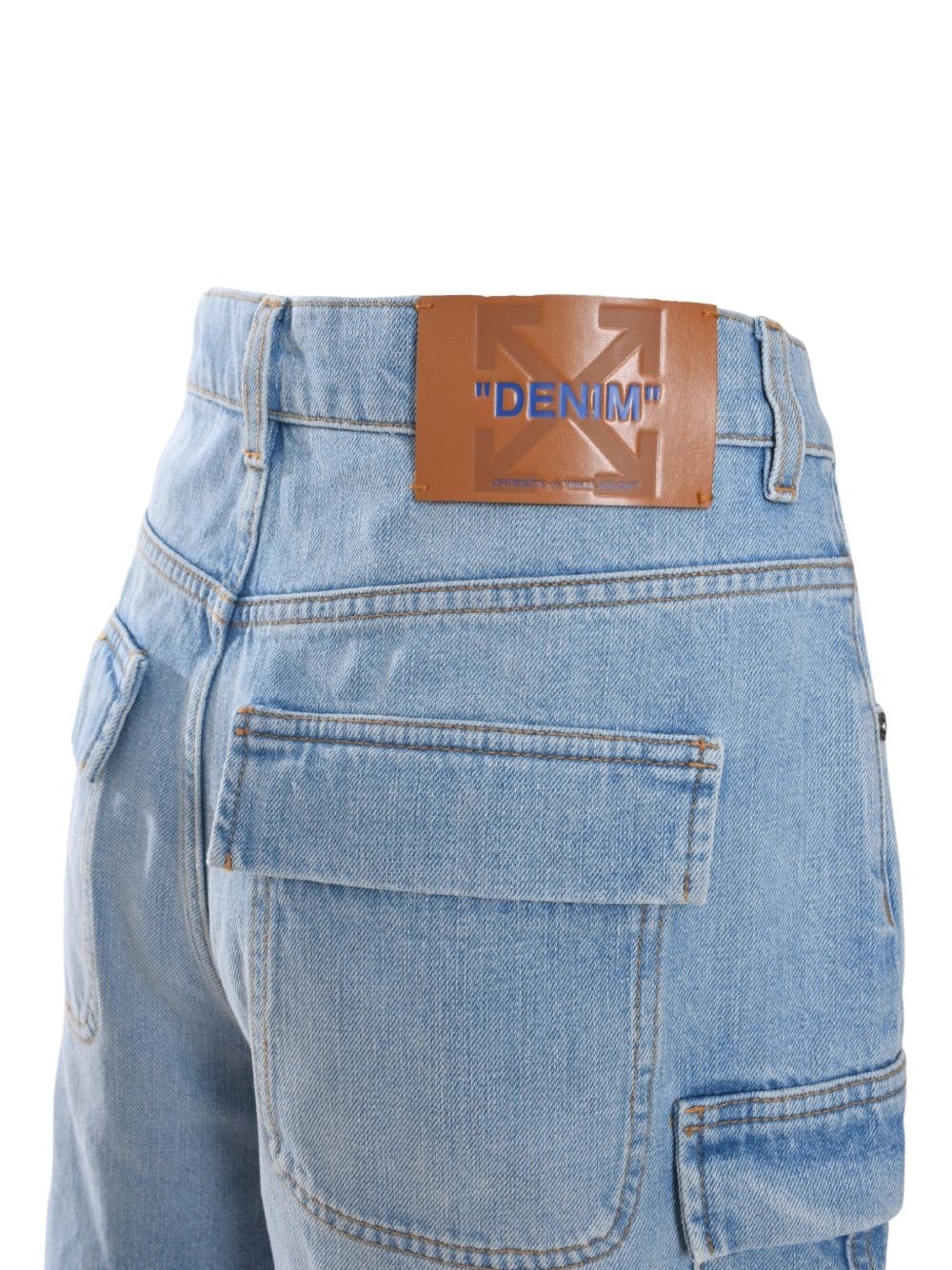 denim cargo shorts - 4
