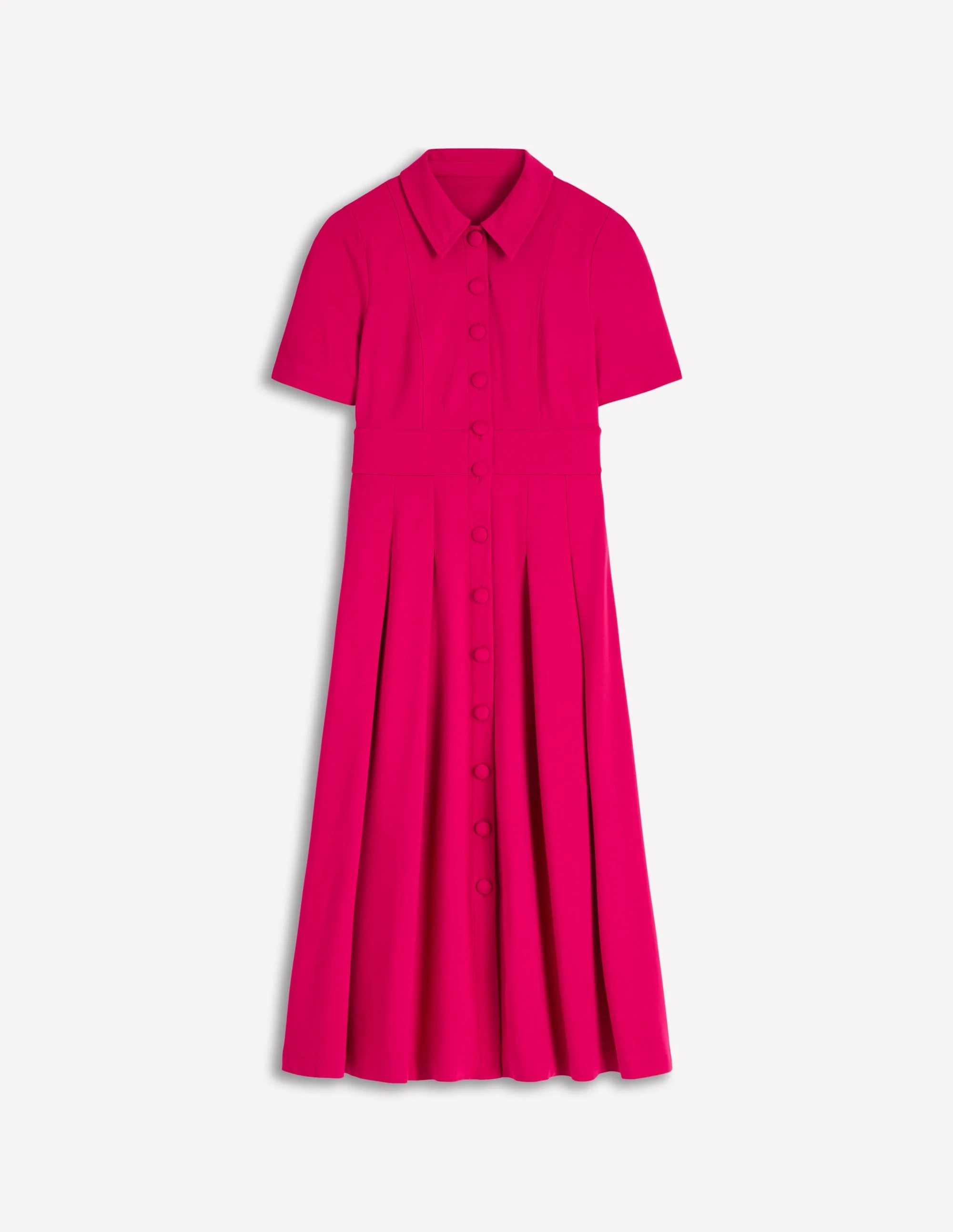 Bridget Ponte Shirt Dress-Pomegranate - 1