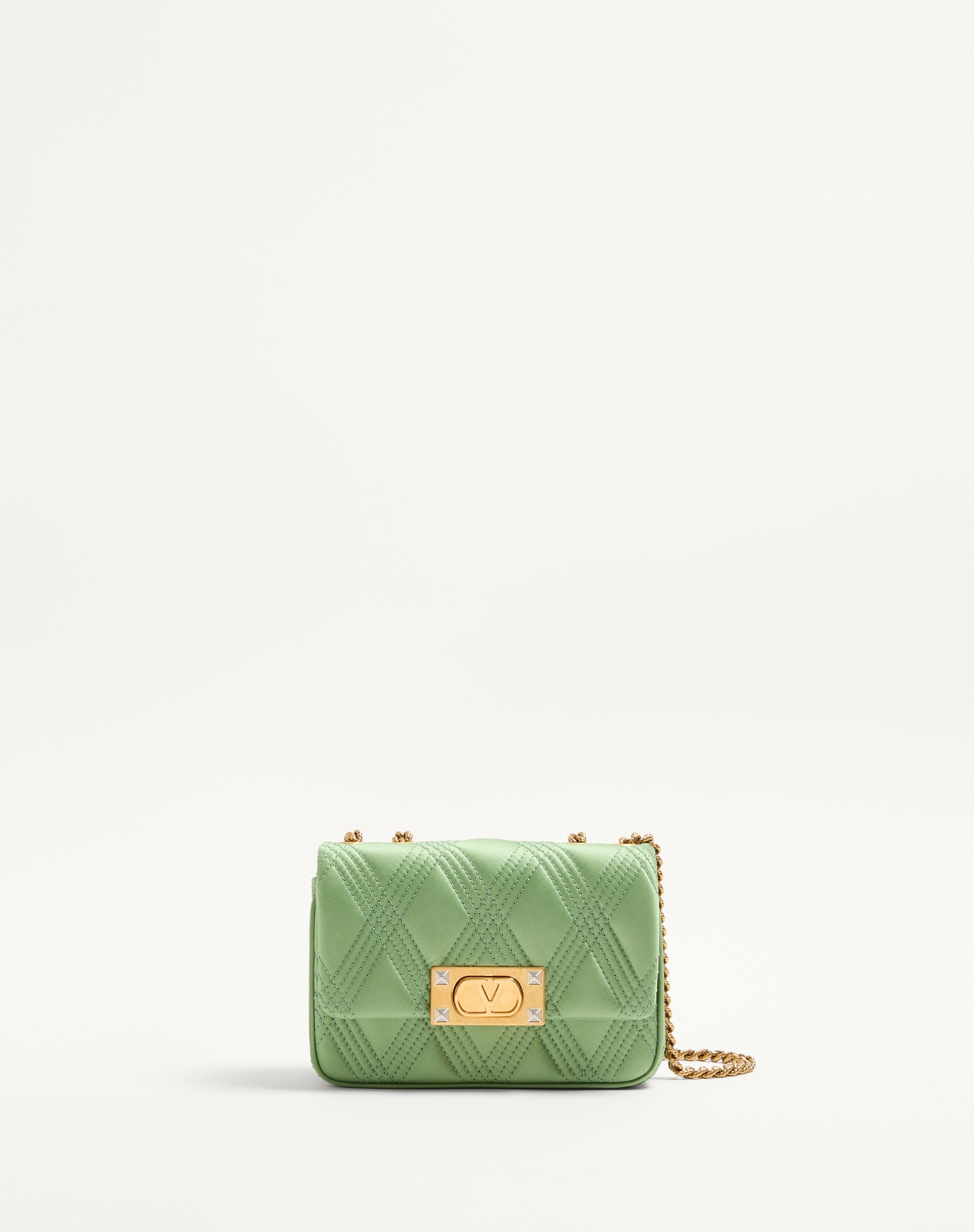 VALENTINO GARAVANI QUILTIE 67 SMALL SATIN SHOULDER BAG - 1