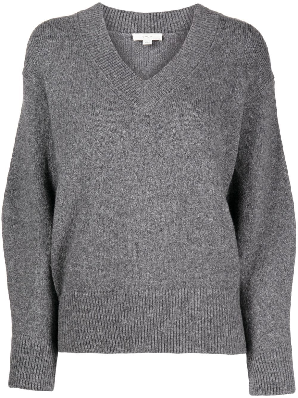 V-neck wool-blend jumper - 1