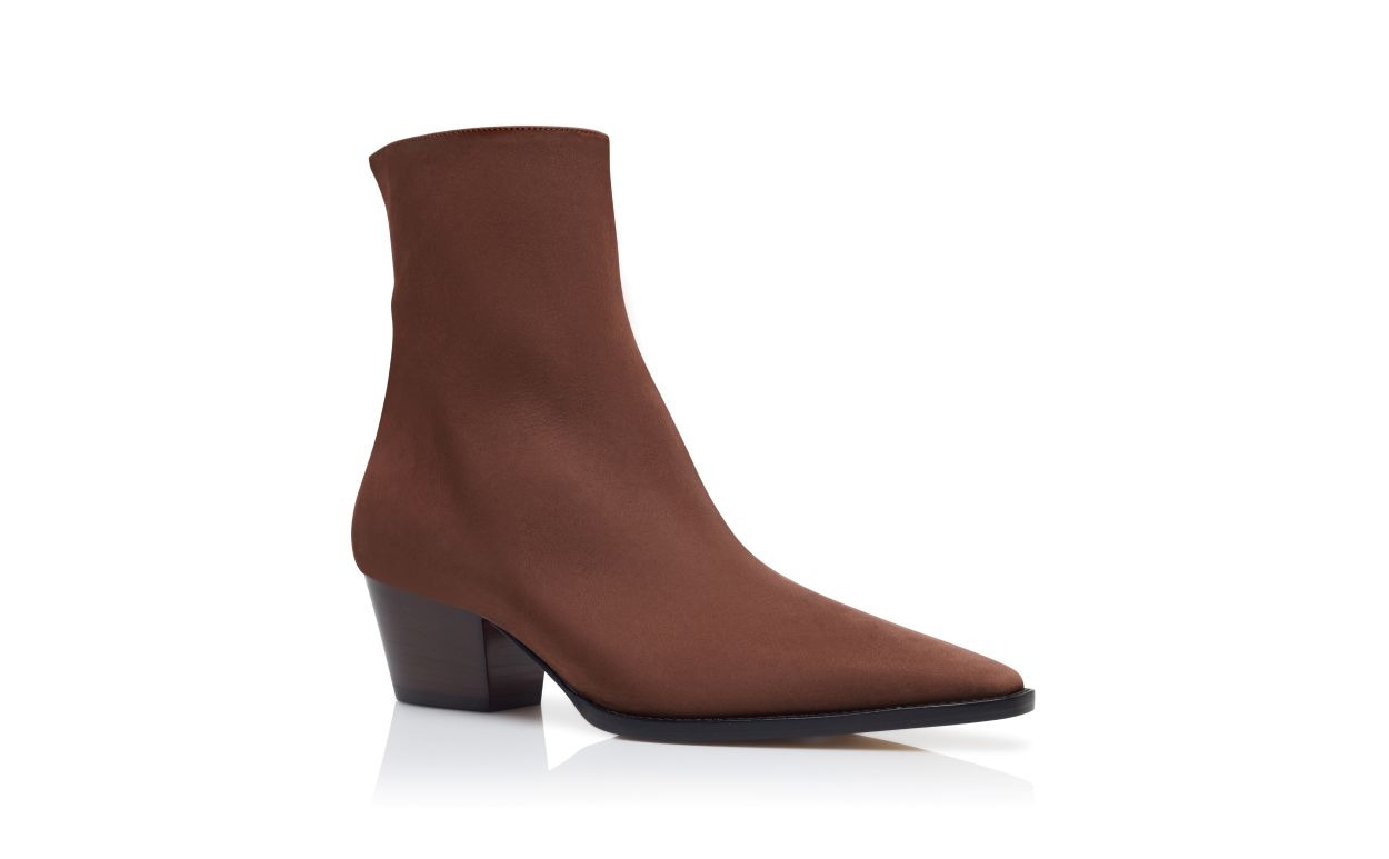 Brown Nubuck Ankle Boots - 3