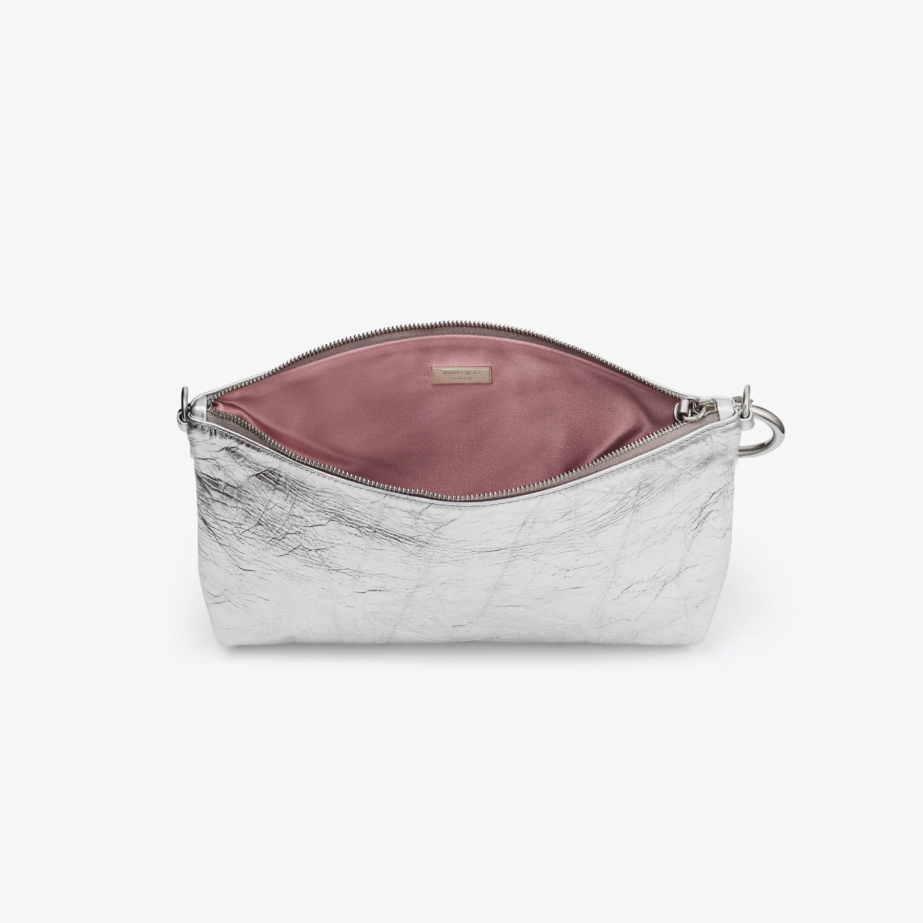 Callie
Silver Vintage Metallic Leather Clutch Bag - 5
