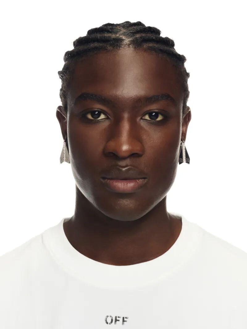 Off-White Silver Paper Plane Earrings outlook