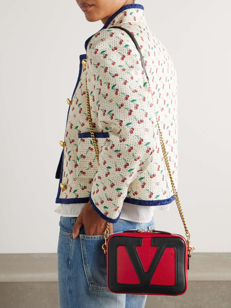 Valentino Viva Superstar two-tone leather shoulder bag Red outlook