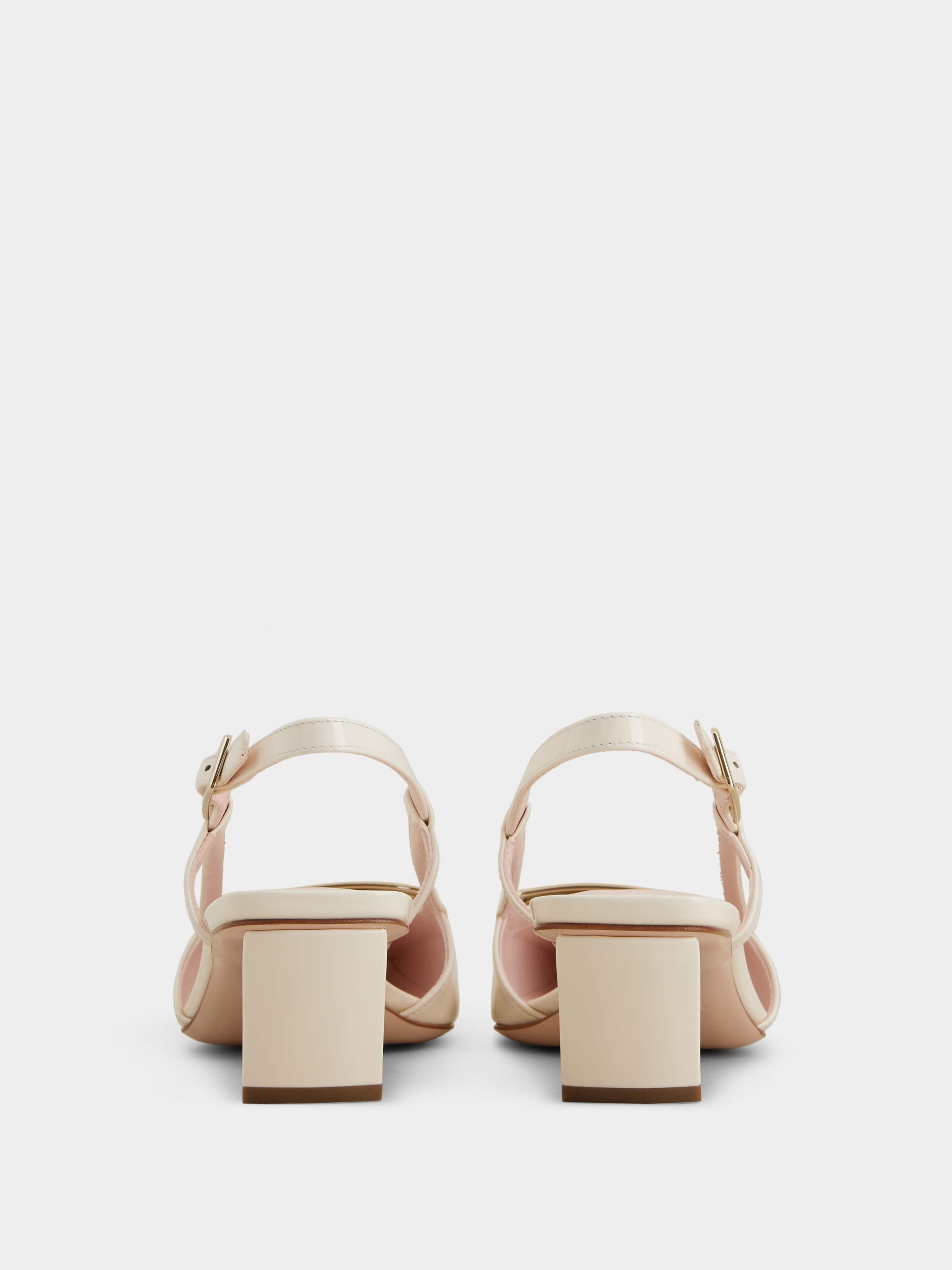 Belle Vivier Metal Buckle Slingback Pumps in Patent Leather - 5