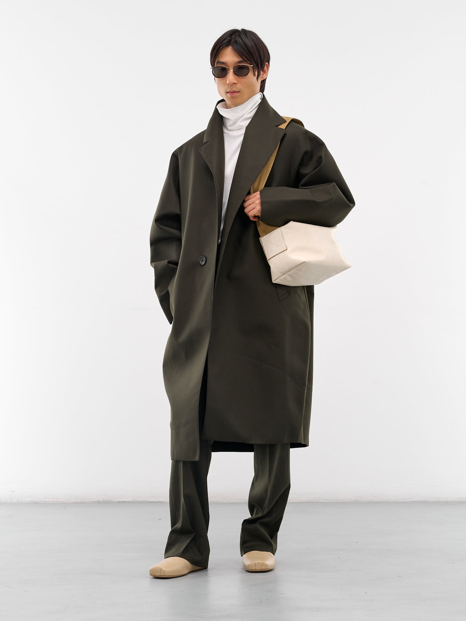 Olive Wool Oversized Coat - 6
