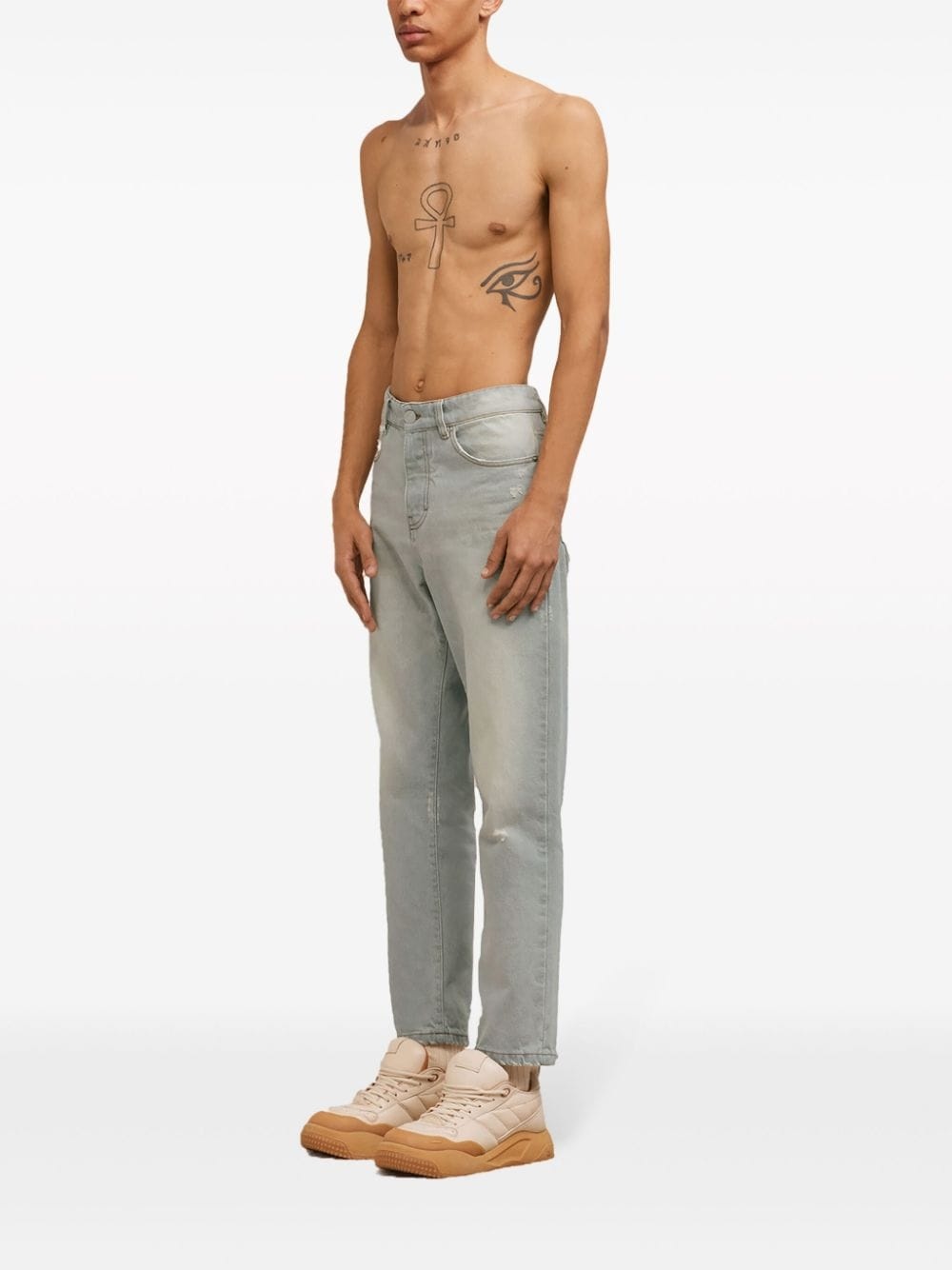 logo-patch organic cotton jeans - 3